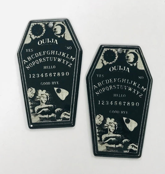 3pcs Black Ouija Coffin Charms, Wholesale Acrylic Charms DIY jewelry supply charm