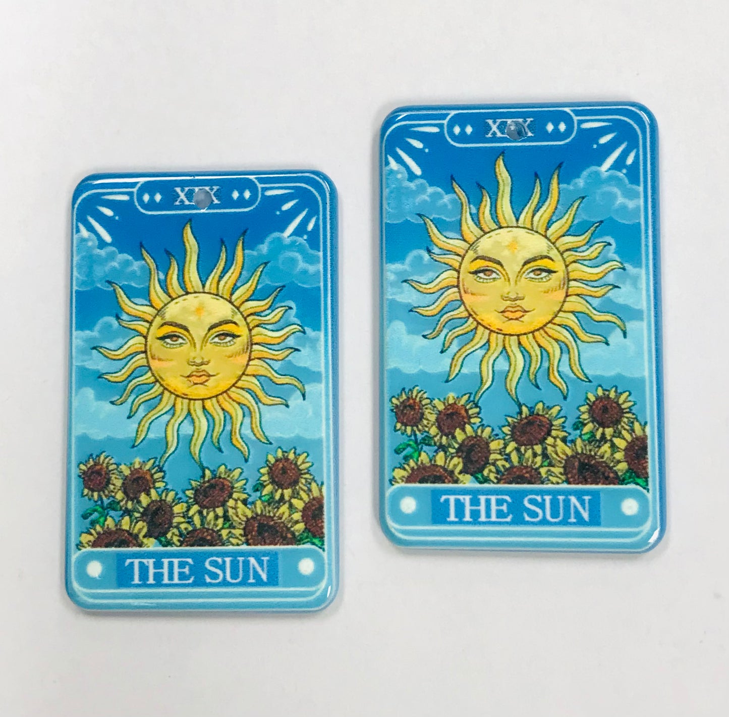 3 pcs Tarot Card The Sun Charms, Acrylic Charms