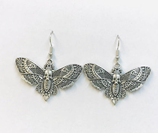 Death Moth Goth Earrings Gift