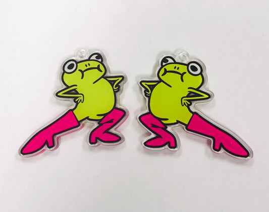 3pcs Cowgirl boots Frog Charms, Wholesale Acrylic Charms DIY jewelry making