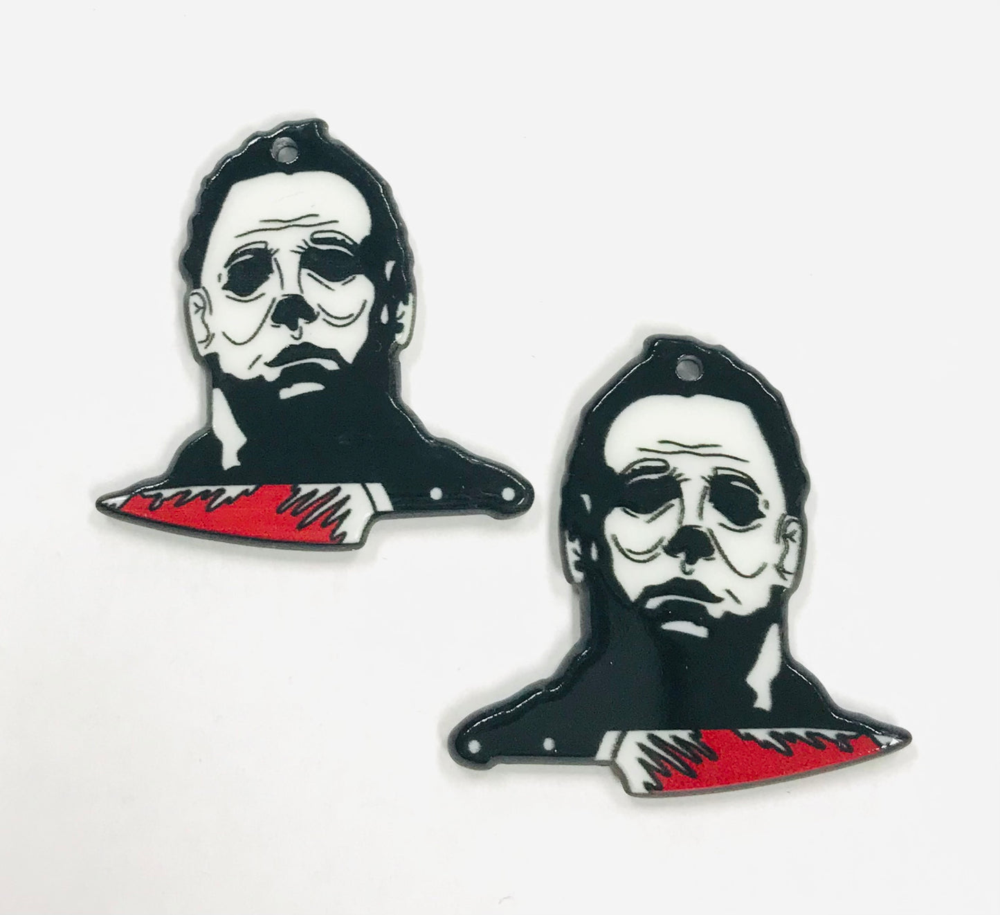 3pcs Michael Myers Horror Movie Icon Charms, Acrylic Charms DIY JEWELRY MAKING