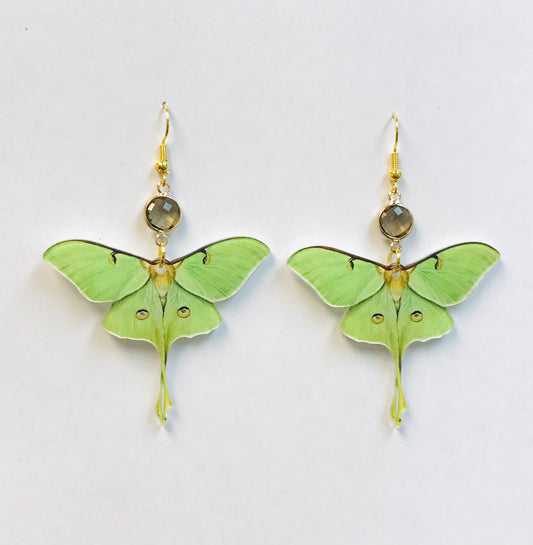 2pairs Acrylic GREY Moth Earrings, New Beginning Earrings