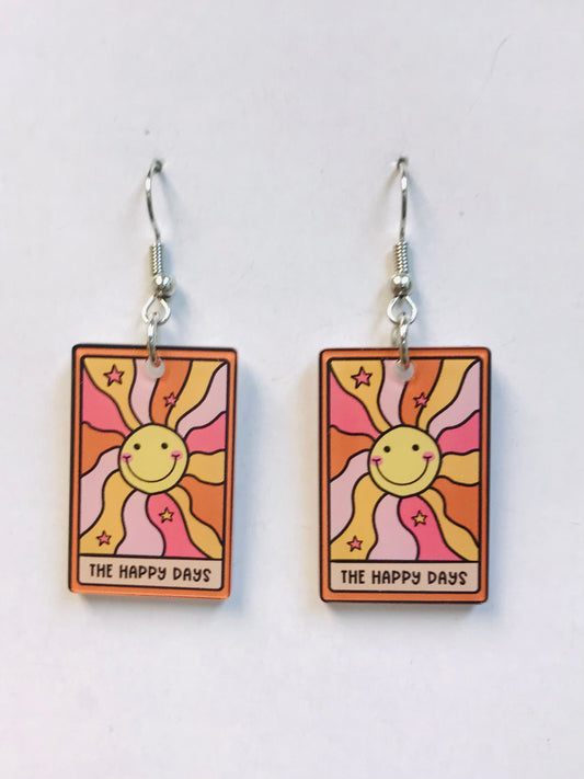 2prs Acrylic The Happy Days Earrings