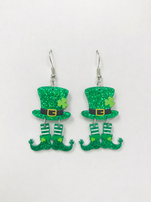 2pairs Acrylic St Patrick Earrings