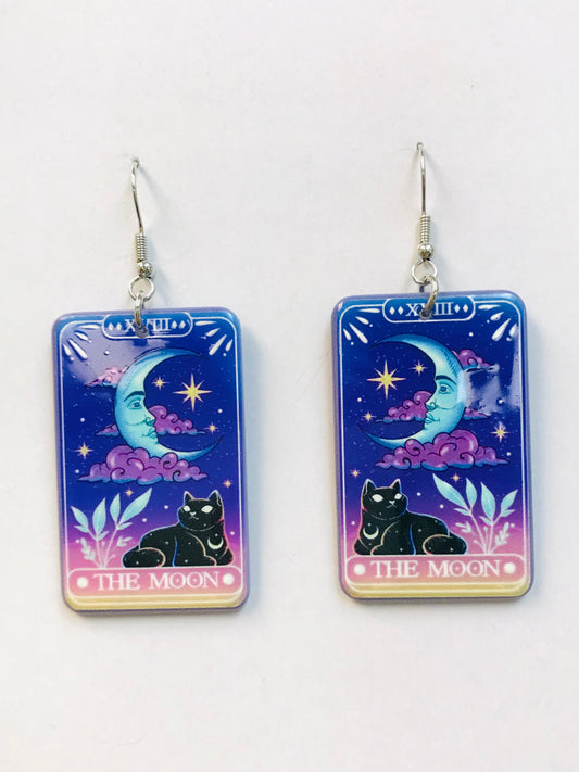 2prs Tarot Card The moon Earrings Gift
