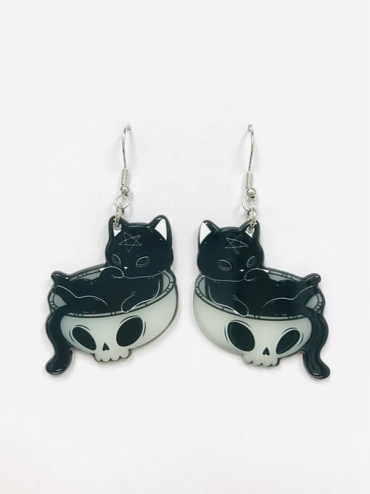 2pairs Mischief Wiccan Cat Earrings