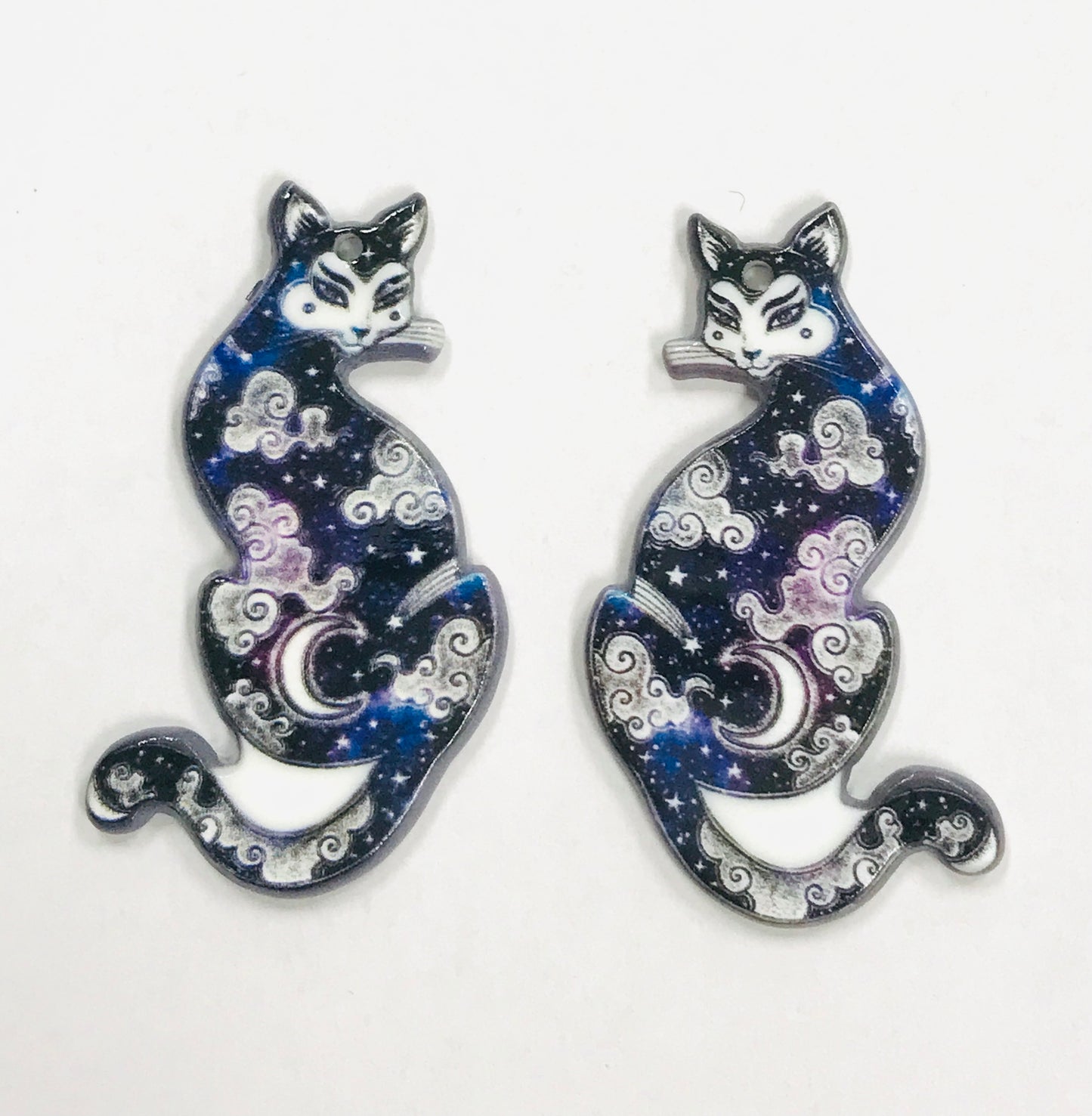 3pcs Geisha Cat Charm, Wholesale Acrylic Charms DIY jewelry making