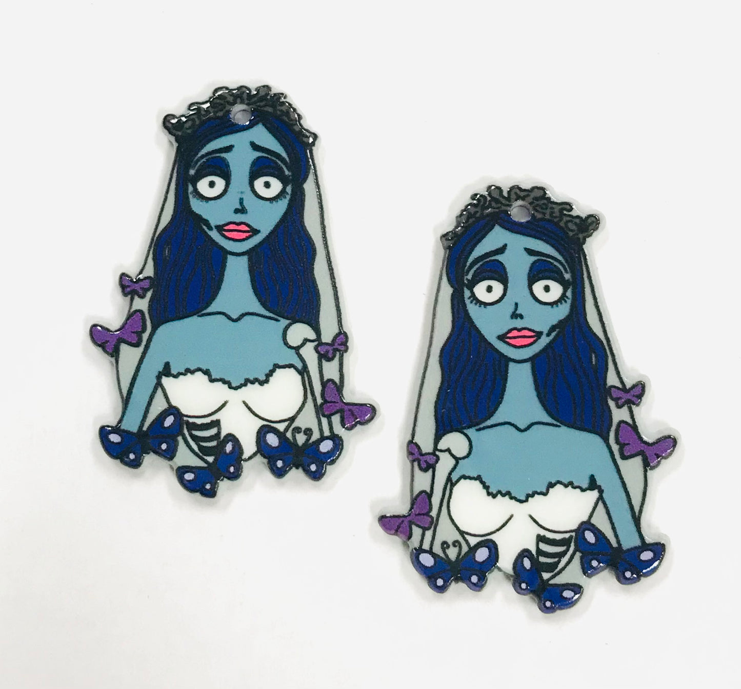 3pcs Corps Bride Horror Movie Icon Charms, Acrylic Charms DIY JEWELRY MAKING