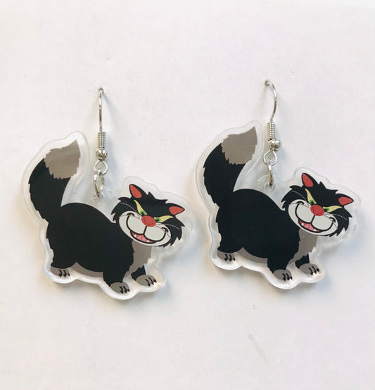 2pairs Acrylic Lucifer Cat Earrings Cute Kawaii