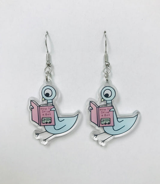 2pairs Acrylic Pigeon How To Drive A Bus Teacher Earrings Kid's Story book