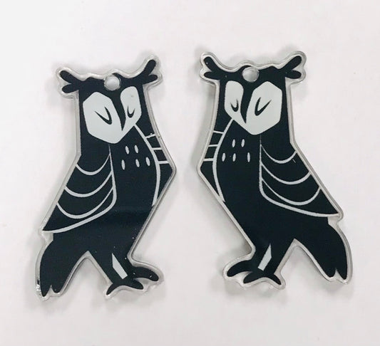 3pcs Black Owl Bird Charms, Wholesale Acrylic Charms for DIY