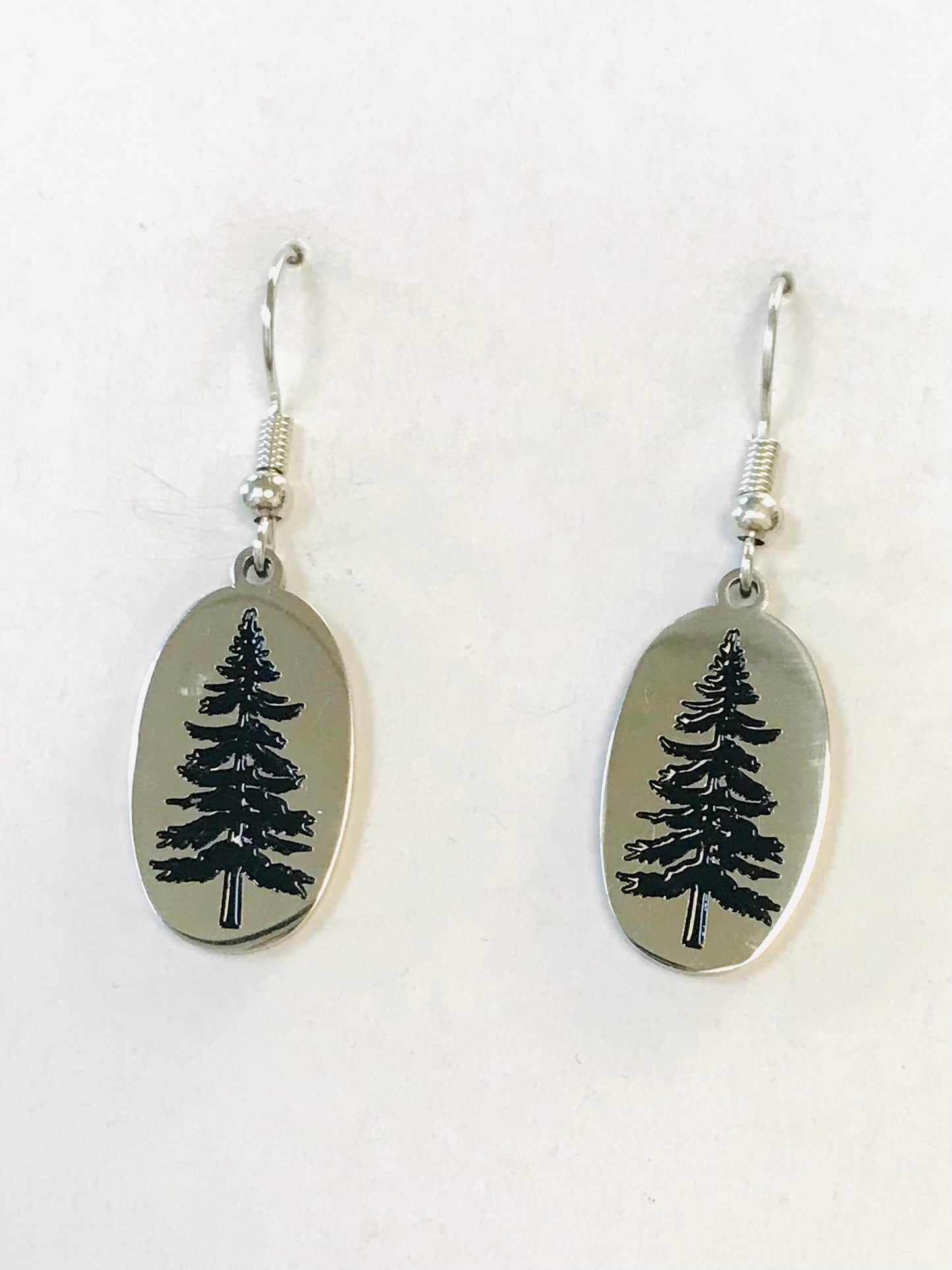 Silver Pine Tree Forest Earrings