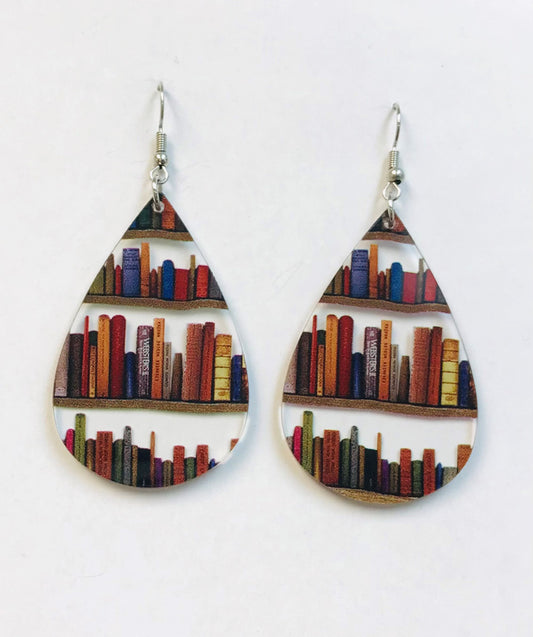 2 Bookshelf Earrings Librarian Earring