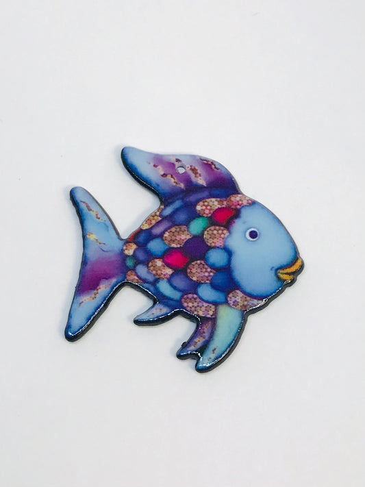 Rainbow Fish Charms, Acrylic Ocean fish Charms