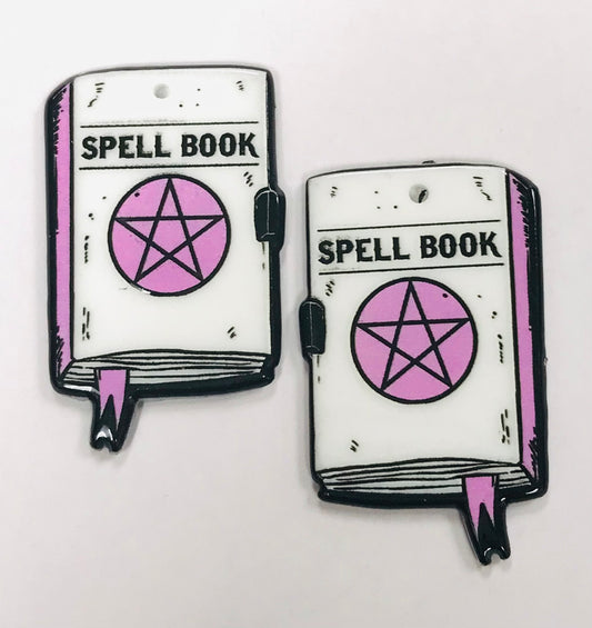 White Spell Book Witch Charms, Wholesale Acrylic Charms DIY jewelry making