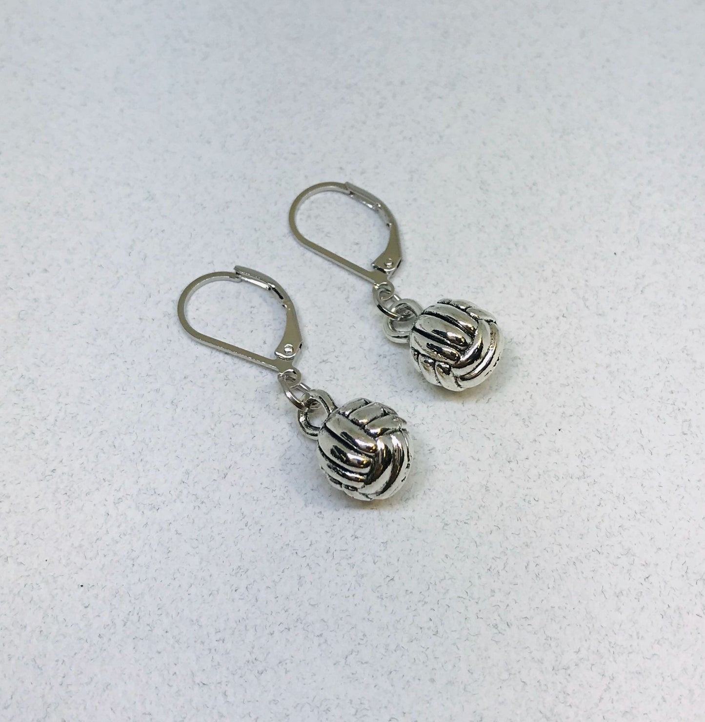 3D Volleyball Leverback Earrings