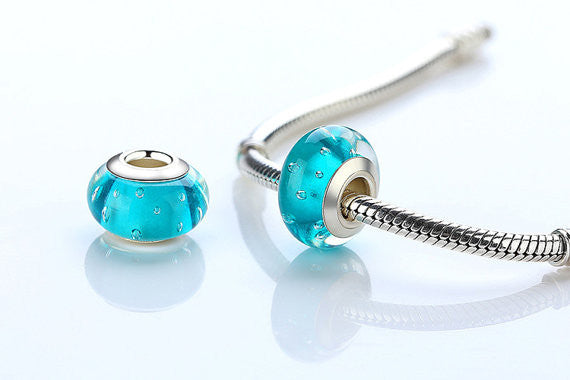 925 Sterling Silver Moreno Glass Beads Charm, Pandora Charm, Fits Pandora Bracelets