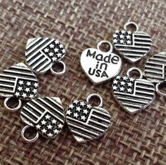 15 American Flag Made in USA Charm