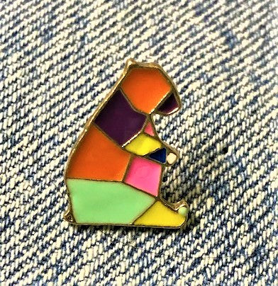 Artsy patched Bear enamel pin wholesale