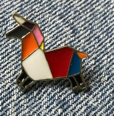 Artsy patched Horse enamel pin wholesale