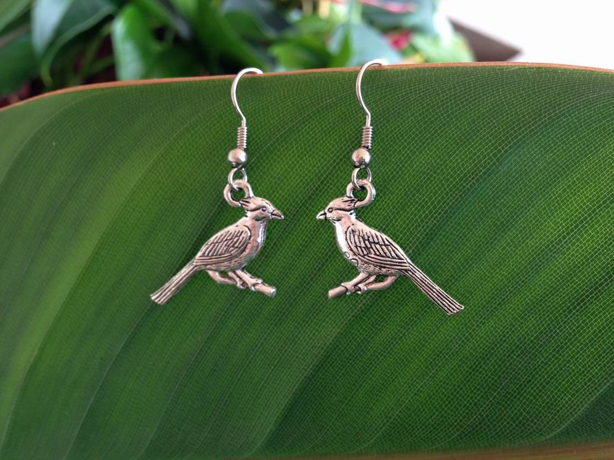 cardinal earrings bird earrings