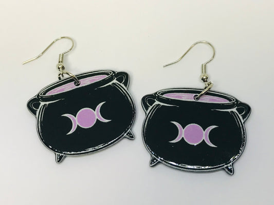 Cauldron Witch Craft Acrylic Earrings