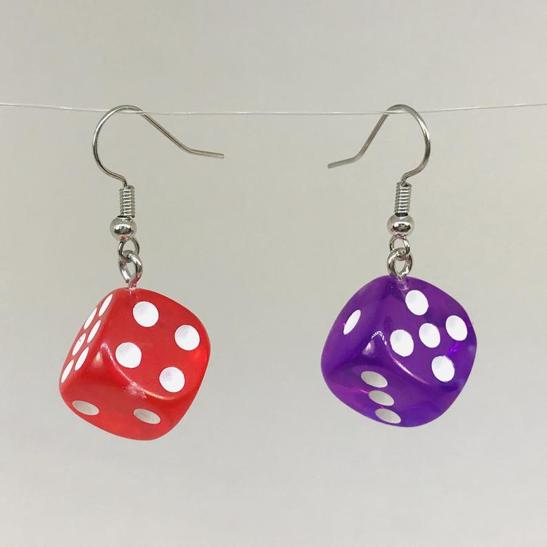 lucite dice earrings wholesale