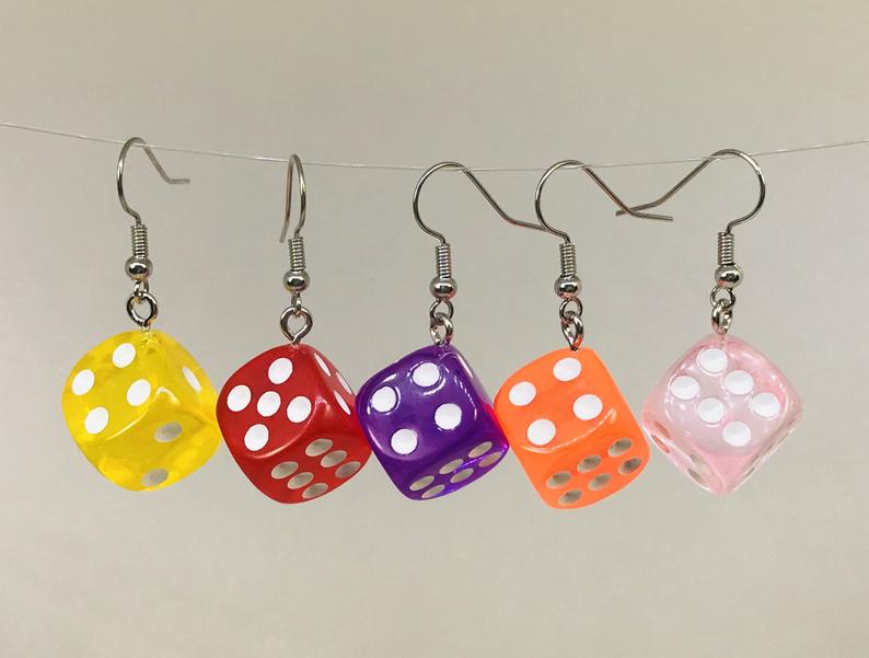 lucite dice earrings wholesale
