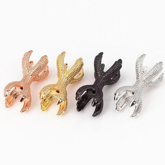 micro pave cz connector beads eagle claw dragon claw charm