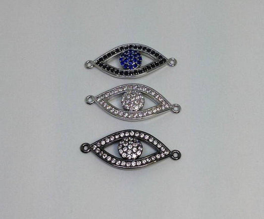 Micro Pave CZ Evil Eye Connector