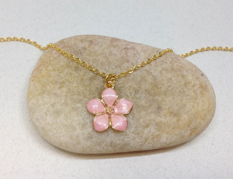 flower charm Necklace for girls