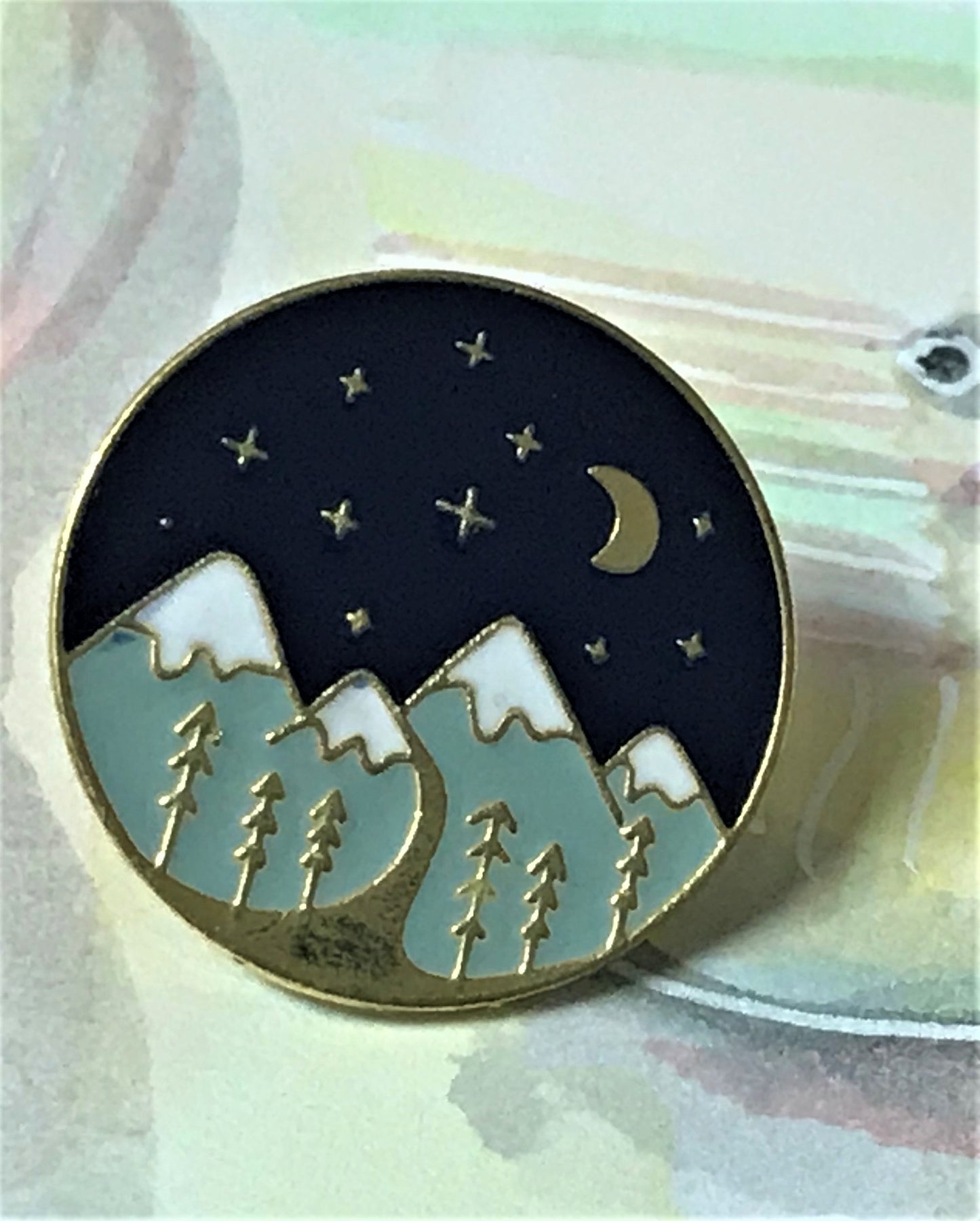 Forest Enamel Pin Gold