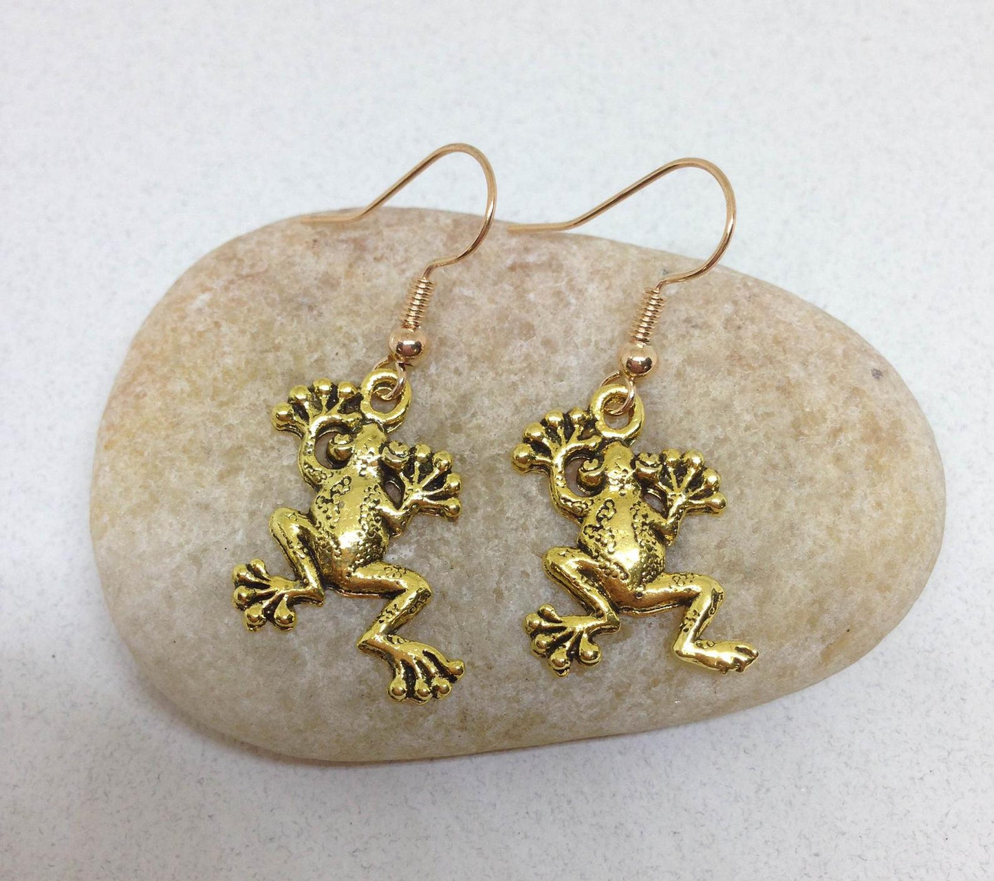 Gold Frog Earrings