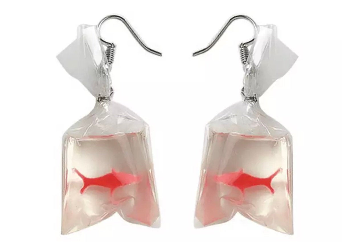 goldfish earring fish bag earrings
