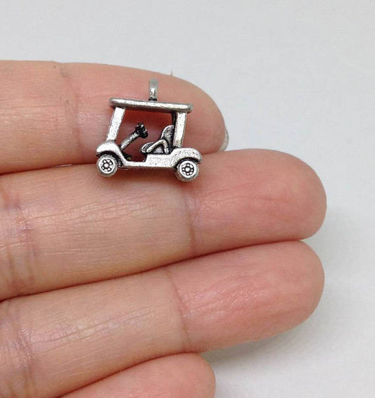 5 Golf Cart Charms for Jewelry DIY