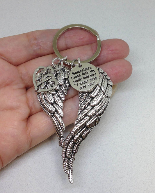 Sometimes I Just Look Up, Smile And Say 'I Know That Was You Keychain, Memorial Remembrance Gift