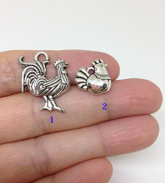 12 pcs Hen Charms Chicken Rooster Charms