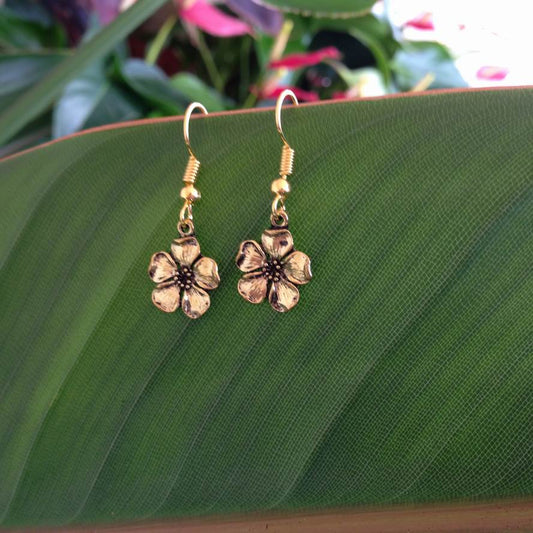 Hibiscus Earrings Gold or Silver