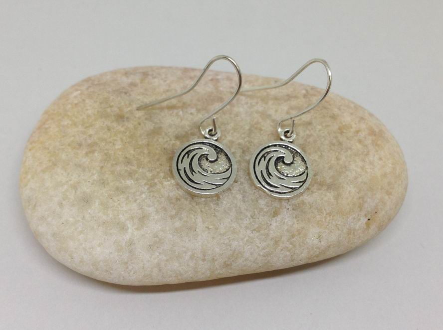 sterling silver ocean wave earrings