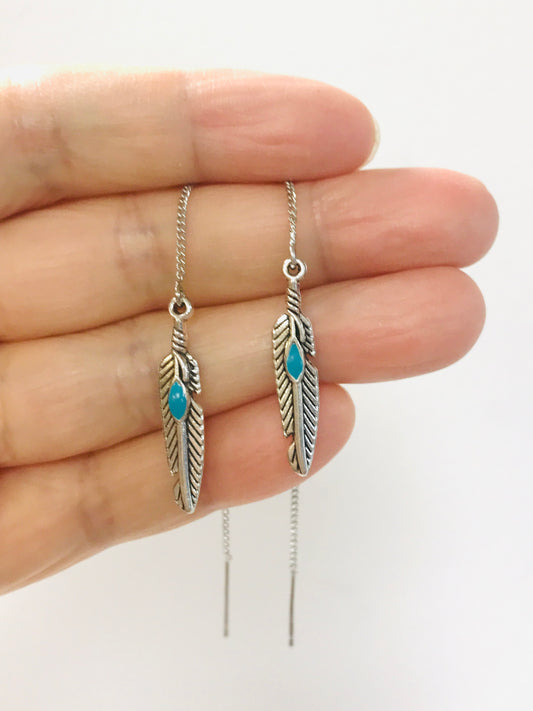Wholesale Feather Threader Earrings
