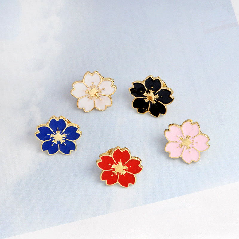 2pieces Japanese Sakura Flower Enamel Pin - Pin Collection - Lapel Pin - Pin Badge