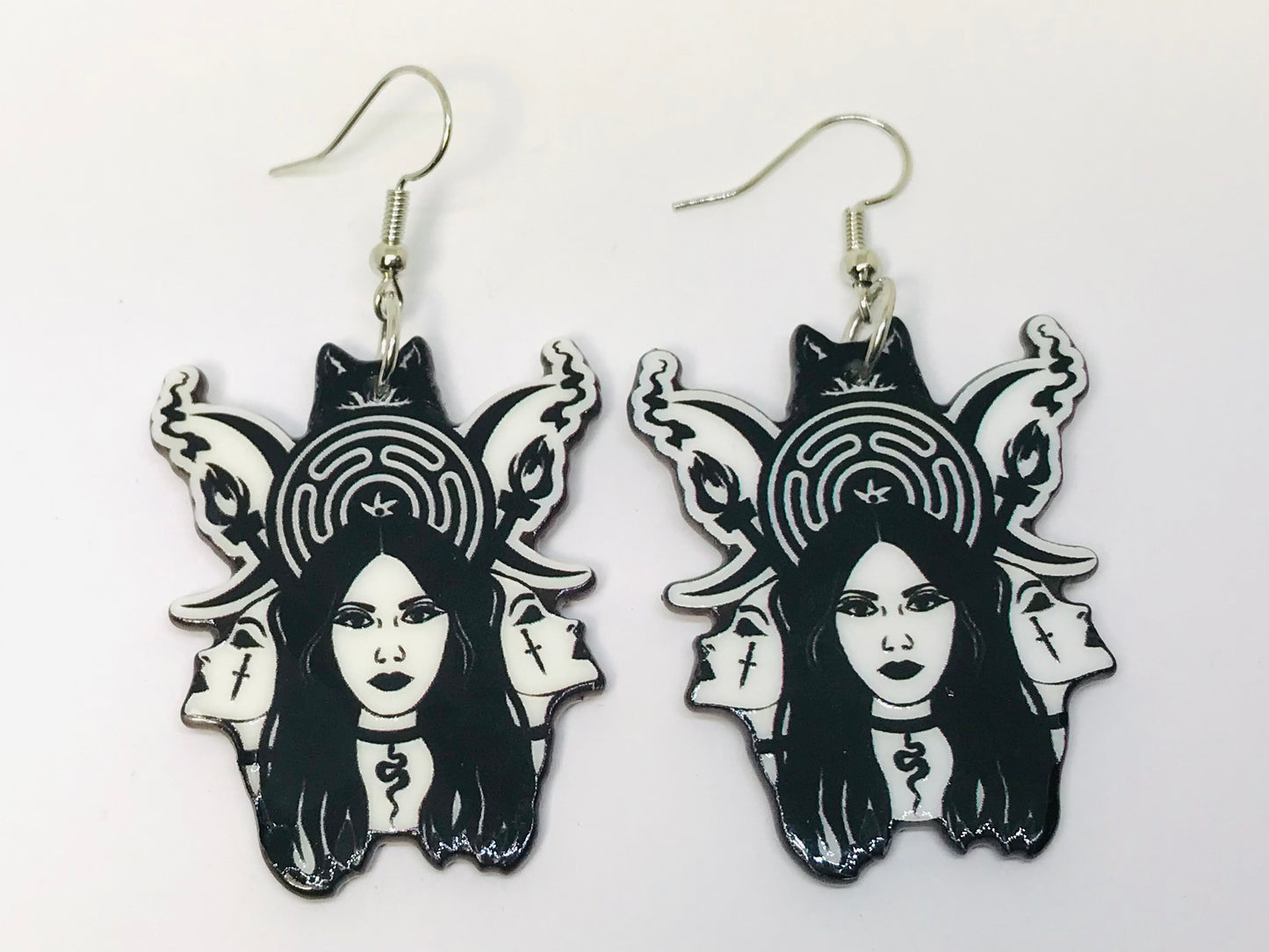 Witches Goddess Pagan Acrylic Earrings
