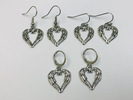2prs Wholesale Angel Heart Earrings Novelty