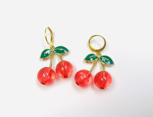 Red Cherry Acrylic Earrings