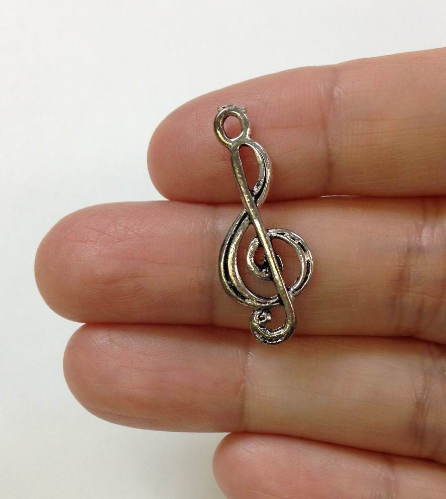 5 Treble Clef Charm, Musical Notes Charm