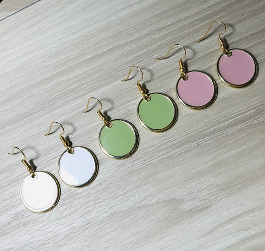 Colorful Round Circle Disc Enamel Earrings minimalist gifts