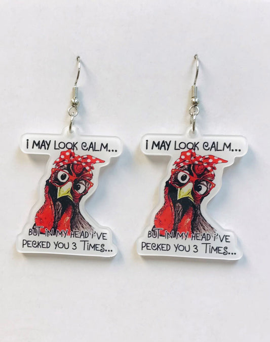 Pecked Your head 3 Times Earrings Sarcasm jewelry