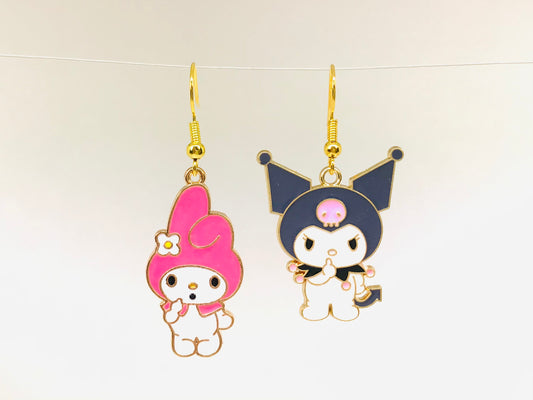 2 My Melody & Kuromi Earrings