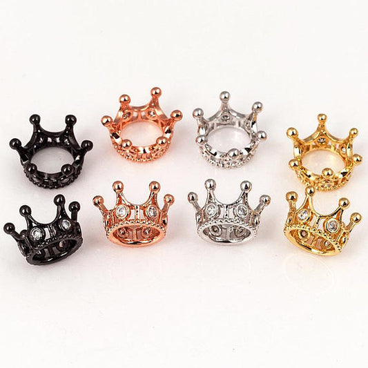 Micro Pave Crown Spacer Beads