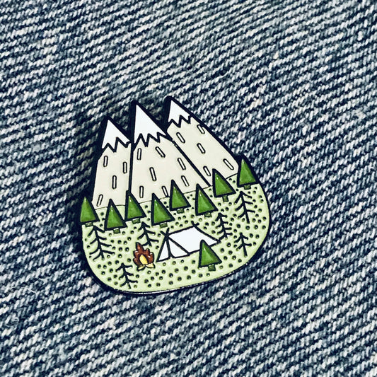 Mountain Forest River outdoor Camping Enamel Pin